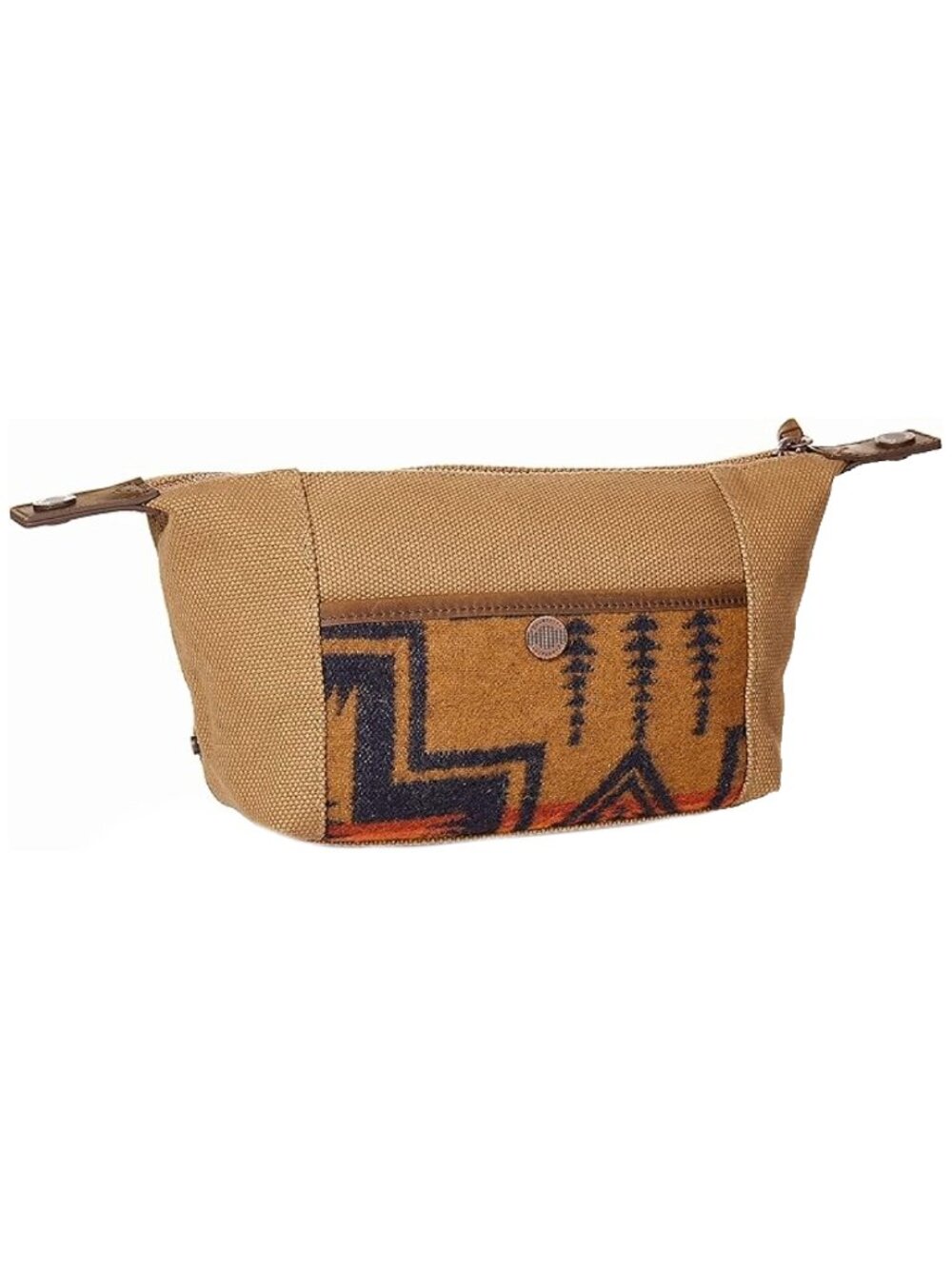 Pendleton Harding Travel Pouch Highland Peak Tan Canvas Wool Zip Bag NWT